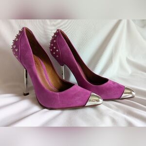 SCHUTZ Purple Heels with Silver Studs